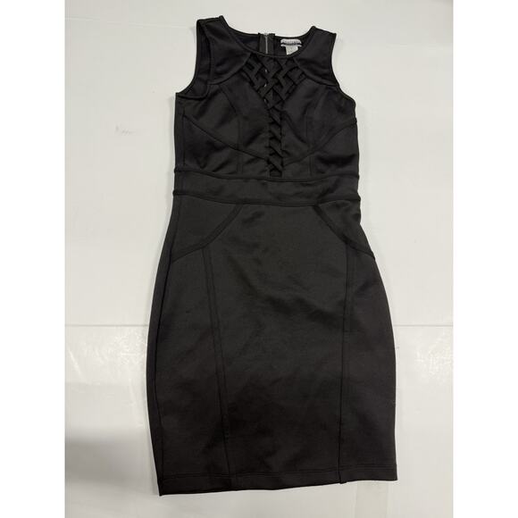 Vintage 90s Contempo Casuals S Mini Pencil Cocktail Dress Black - Picture 1 of 6